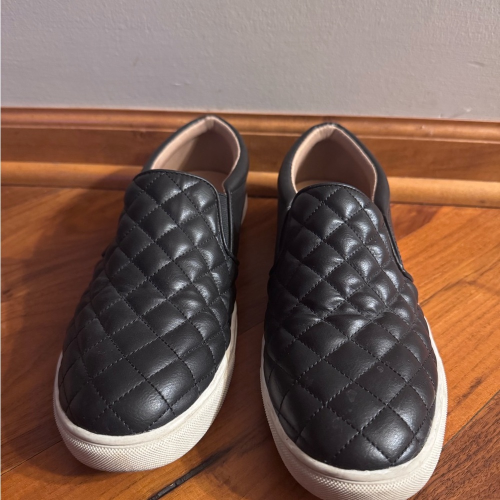 A New Day Quilted Black Slip-On Flats